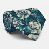 Edgy Gift For Boyfriend Gardenias Flower Krawatte (Gerollt)