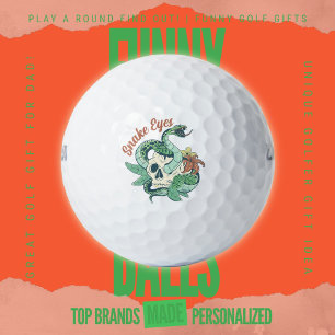 Edgy Golf Papa Geld Spiel Vintage Totenkopf Schlan Golfball
