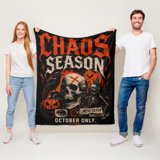 Edgy Gothic Chaos Season Schädel Halloween Fleecedecke