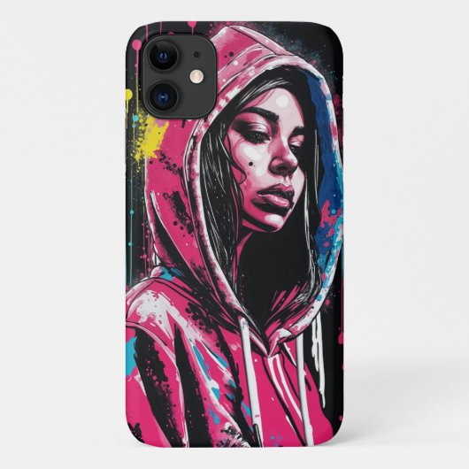 Edgy Graffiti Girl Case-Mate iPhone Hülle (Rückseite)