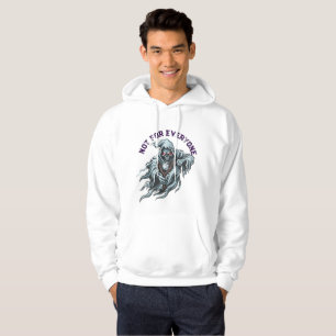 Edgy Grim Reaper Steinschleuder Frontprint Weiße H Hoodie