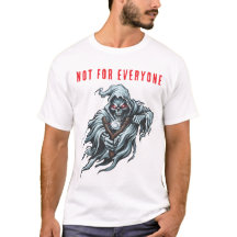 Edgy Grim Reaper Steinschleuder Frontprint Weißes
