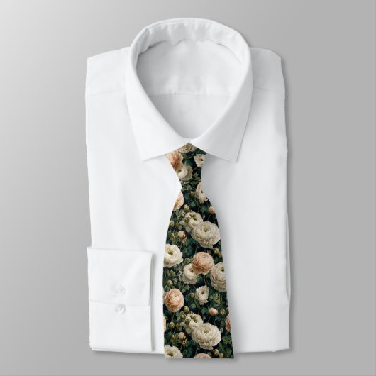 Edgy Groomsman Gift Ranunculus Flower Krawatte (Gebunden)