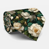 Edgy Groomsmen Gift Gardenias Flower Krawatte (Gerollt)