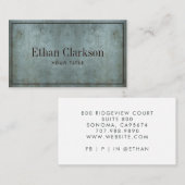 Edgy Grunge Blue Gray Texture Visitenkarte (Vorne/Hinten)