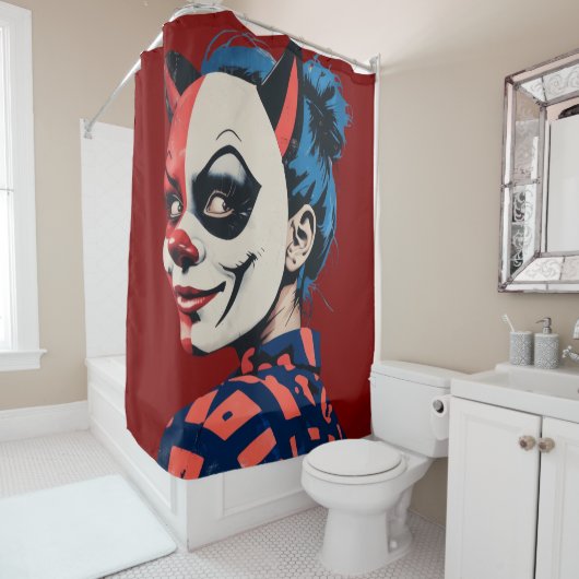 Edgy Harlequin Mask Duschvorhang (Beispiel)