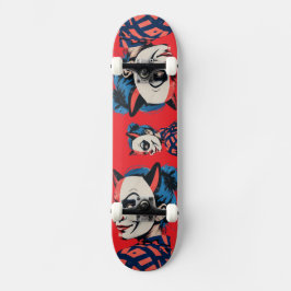 Edgy Harlequin Mask Skateboard