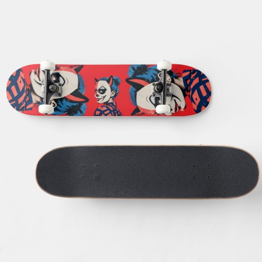 Edgy Harlequin Mask Skateboard (Horizontal)