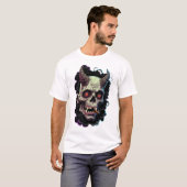 Edgy Horned Oni Monster Graphic T-Shirt (Vorne ganz)