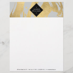 Edgy Imitate Gold Pinselstriche auf Grau Briefkopf