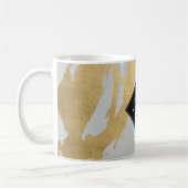 Edgy Imitate Gold Pinselstriche auf Grau Kaffeetasse (Links)