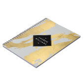 Edgy Imitate Gold Pinselstriche auf Grau Notizblock (Linke Seite)