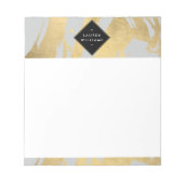 Edgy Imitate Gold Pinselstriche auf Grau Notizblock (Vorderseite)