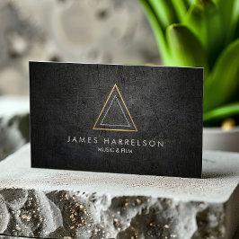 Edgy Imitate Gold Triangle Logo auf Black Metal Visitenkarte