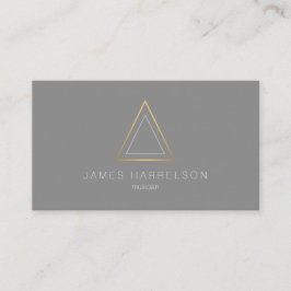 Edgy Imitats Gold Triangle Logo auf Grau Visitenkarte