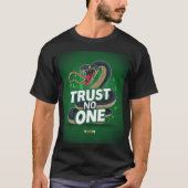Edgy King Snake Illustration mit Trust No T-Shirt (Vorderseite)