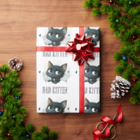 Edgy Kitten Illustration - "Bad Kitten" Text