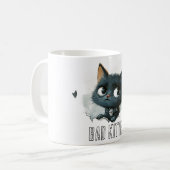 Edgy Kitten Illustration - "Bad Kitten" Text Kaffeetasse (Vorderseite Links)