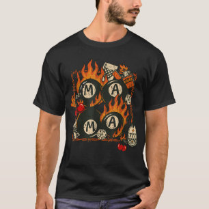 Edgy Mama 8 Ball Flammen Kirschen Vintage T-Shirt