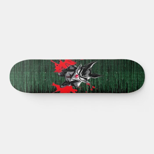 Edgy Manga Vibes Binary Code Skateboard (Horizontal)