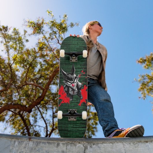 Edgy Manga Vibes Binary Code Skateboard (Außenbereich 1)