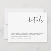 Edgy Modern Minimalistische Hochzeitdetails - Eins Einladung (Vorderseite)