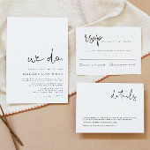 Edgy Modern Minimalistische Hochzeitdetails - Eins Einladung