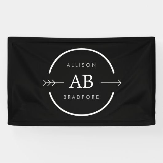 Edgy Monogram Arrow Circle Logo Banner (Horizontal)