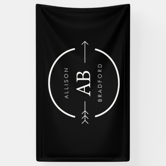 Edgy Monogram Arrow Circle Logo Banner (Vertikal)