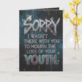 Edgy "Mourn Your Youth" Funny Belated Birthday Car Karte (Gelbe Blume)