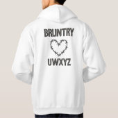 Edgy Punk Style Wire Heart Illustration Hoodie (Rückseite)