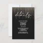 Edgy QR Champagne Glitzer Details Card Einladung (Vorderseite)