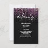Edgy QR Magenta Glitzer Details Card Einladung (Vorderseite)