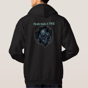 Edgy Red Eyes "Es sieht dich an" Vorne und Hinten Hoodie