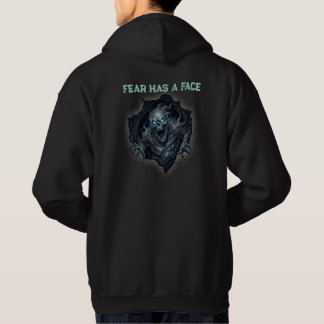 Edgy Red Eyes "Es sieht dich an" Vorne und Hinten Hoodie