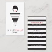 Edgy Retro Mod Hair Stylist, Salon, Beauty Blogger Visitenkarte (Vorne/Hinten)