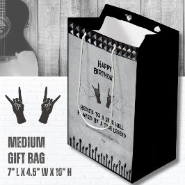Edgy Rock und Roll Guitar Birthday Mittlere Geschenktüte