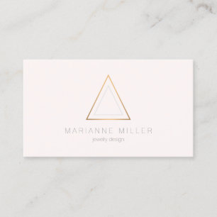 Edgy Rose Gold Triangle Logo auf hellrosa Visitenkarte