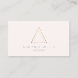 Edgy Rose Gold Triangle Logo auf hellrosa Visitenkarte