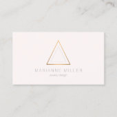 Edgy Rose Gold Triangle Logo auf hellrosa Visitenkarte (Vorderseite)
