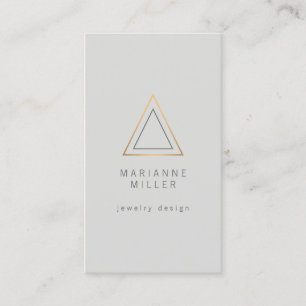 Edgy Rose Gold Triangle Logo auf Light Grau Visitenkarte