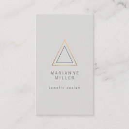 Edgy Rose Gold Triangle Logo auf Light Grau Visitenkarte