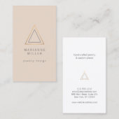Edgy Rose Gold Triangle Logo auf Peach Visitenkarte (Vorne/Hinten)