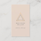 Edgy Rose Gold Triangle Logo auf Peach Visitenkarte (Vorderseite)