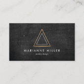 Edgy Rose Gold Triangle Logo auf Schwarzwald Visitenkarte (Vorderseite)