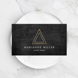 Edgy Rose Gold Triangle Logo auf Schwarzwald Visitenkarte