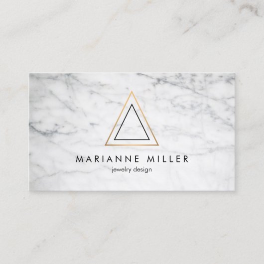 Edgy Rose Gold Triangle Logo Visitenkarte (Vorderseite)
