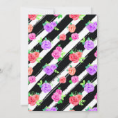Edgy Rose & Modern Stripes Einladung zum Geburtsta (Rückseite)