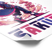 Edgy Sakura Warrior Bird Anime Illustration Fotodruck (Ecke)