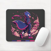 Edgy Sakura Warrior Bird Anime Illustration Mousepad (Mit Mouse)